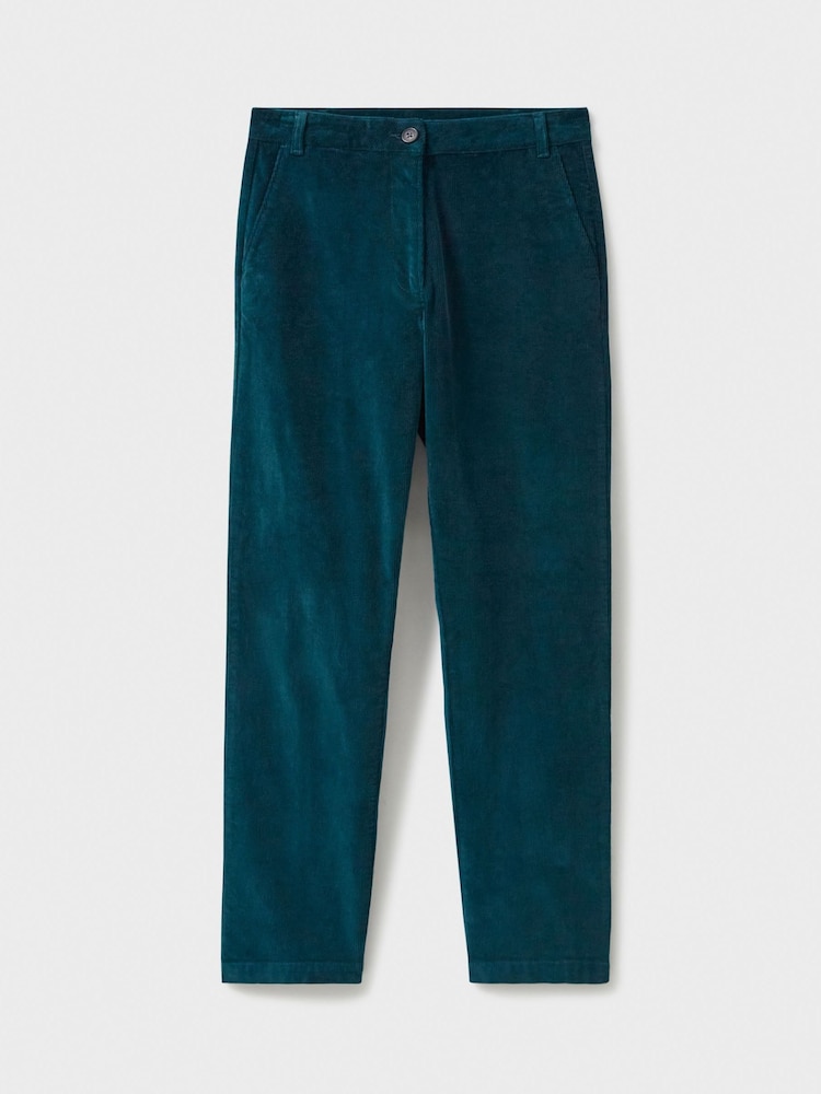 Crew Clothing Company Green Cord Tapered Trousers - Image 5 of 5