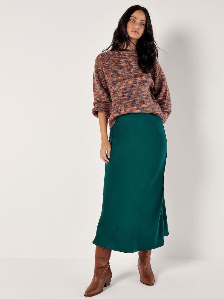 Apricot Orange Waffle Knit Spacedye Jumper - Image 2 of 4