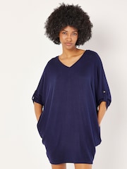 Apricot Blue Heavy Soft Batwing Cocoon Dress - Image 1 of 4