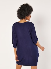 Apricot Blue Heavy Soft Batwing Cocoon Dress - Image 3 of 4