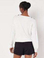 Apricot White Chevron V-Neck Jumper - Image 4 of 4