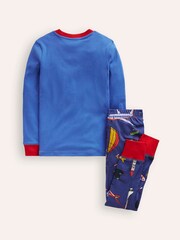 Boden Blue 100% Cotton Snug Long John Transport Pyjamas - Image 2 of 3