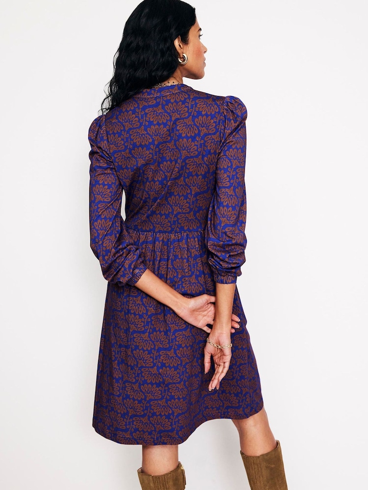 Boden Brown/Gold Tall Twisted Waist Jersey Dress - Image 2 of 5