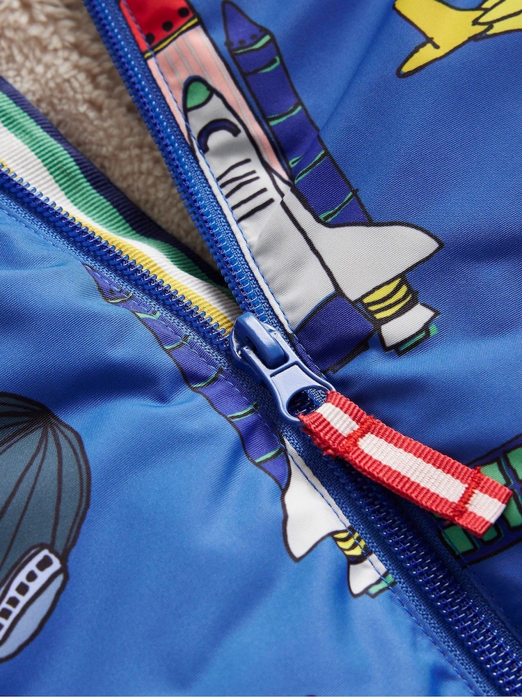 Boden Blue Sherpa Lined Transport Anorak - Image 4 of 4