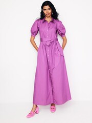 Boden Purple Tall 100% Cotton Twisted Waist Jersey Dress - Image 1 of 1