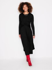 Boden Black Chrome Tall Twisted Waist Jersey Dress - Image 4 of 5