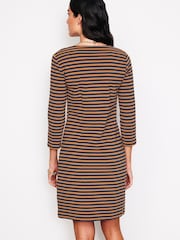 Boden Brown/Cream Tall Twisted Waist Jersey Dress - Image 3 of 5