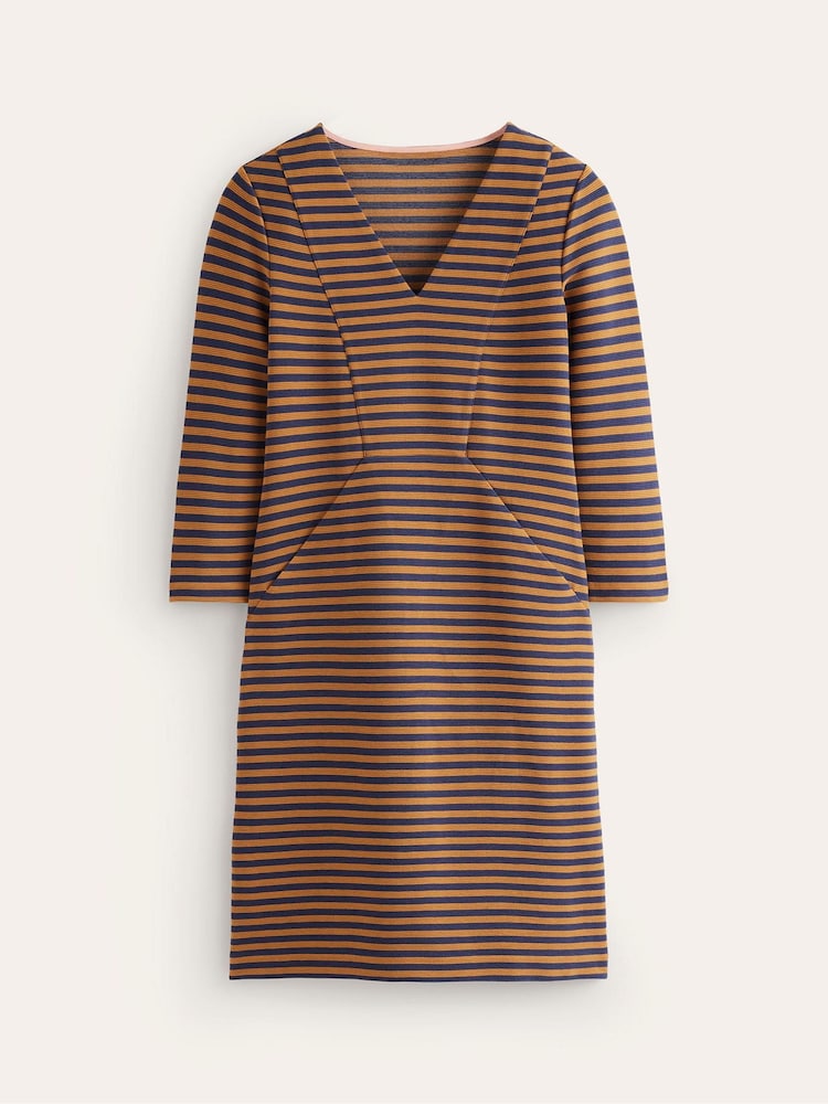 Boden Brown/Cream Tall Twisted Waist Jersey Dress - Image 5 of 5