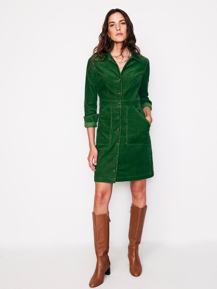 Boden Denim Green Tall Twisted Waist Jersey Dress - Image 1 of 5 Boden Denim Green Tall Twisted Waist Jersey Dress - Image 1 of 5