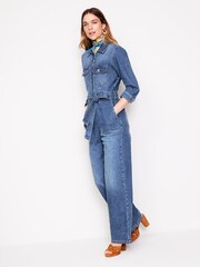 Boden Blue 100% Cotton Denim Utility Jumpsuit - Image 2 of 5