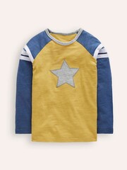 Boden Yellow Raglan Star T-Shirt - Image 1 of 3