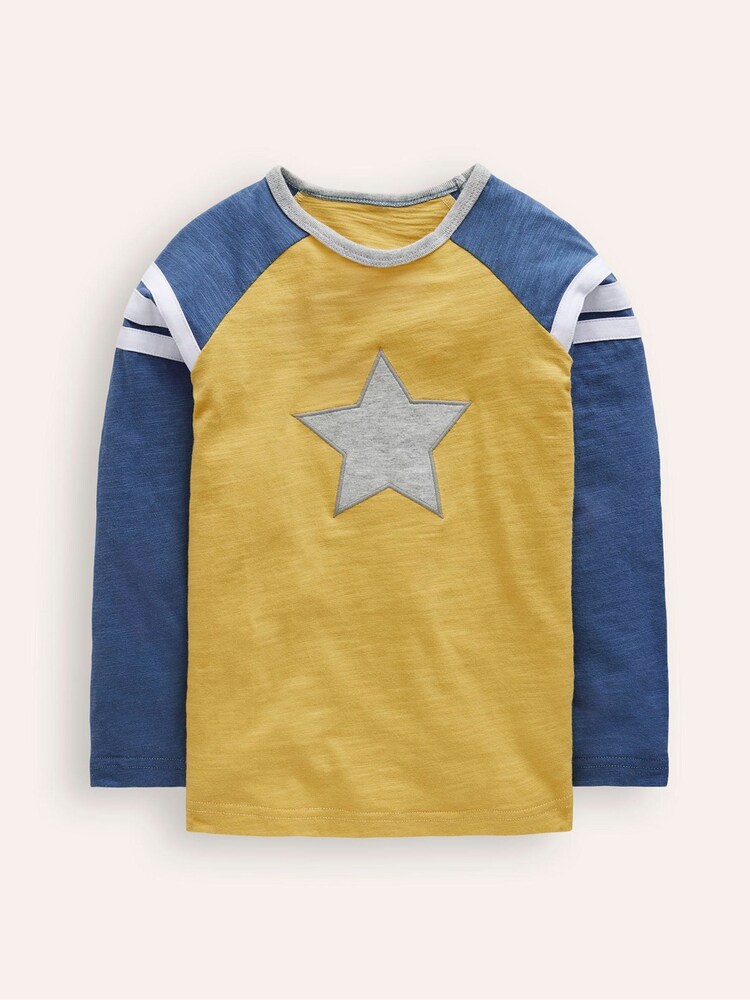 Boden Yellow Raglan Star T-Shirt - Image 1 of 3 Boden Yellow Raglan Star T-Shirt - Image 1 of 3