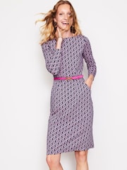 Boden Pink Tall 100% Cotton Twisted Waist Jersey Dress - Image 1 of 5