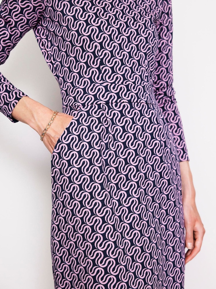 Boden Pink Tall 100% Cotton Twisted Waist Jersey Dress - Image 2 of 5 Boden Pink Tall 100% Cotton Twisted Waist Jersey Dress - Image 2 of 5