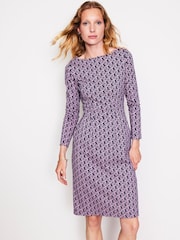 Boden Pink Tall 100% Cotton Twisted Waist Jersey Dress - Image 4 of 5