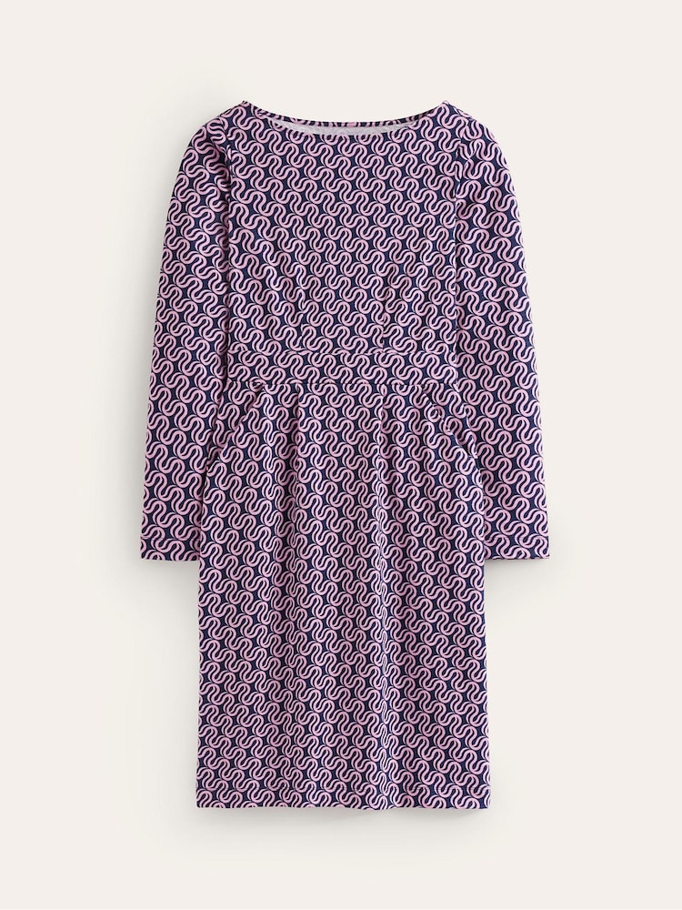 Boden Pink Tall 100% Cotton Twisted Waist Jersey Dress - Image 5 of 5