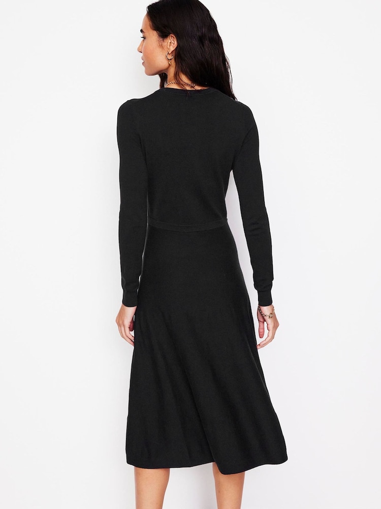 Boden Black/Animal Tall Twisted Waist Jersey Dress - Image 2 of 6
