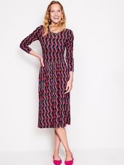Boden Aqua/Pink Tall Twisted Waist Jersey Dress - Image 1 of 5
