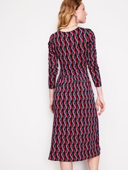 Boden Aqua/Pink Tall Twisted Waist Jersey Dress - Image 2 of 5