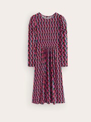 Boden Aqua/Pink Tall Twisted Waist Jersey Dress - Image 5 of 5