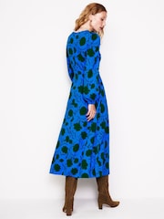 Boden 70s Blue Tall Twisted Waist Jersey Dress - Image 3 of 5