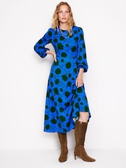 Boden 70s Blue Tall Twisted Waist Jersey Dress - Image 4 of 5