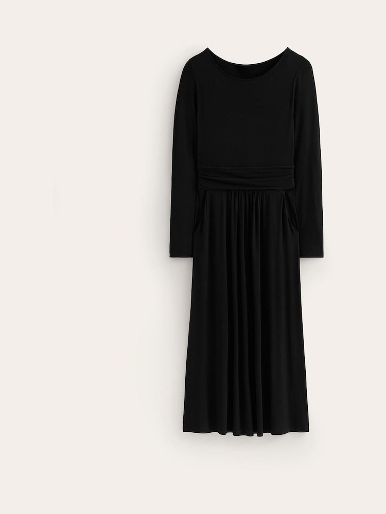 Boden Dark Black Tall Twisted Waist Jersey Dress - Image 5 of 5