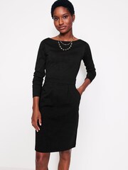 Boden Black Petite Twisted Waist Jersey Dress - Image 3 of 5