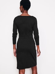 Boden Black Petite Twisted Waist Jersey Dress - Image 4 of 5