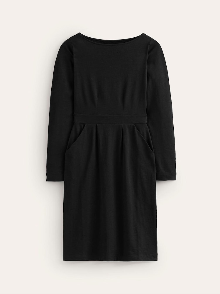 Boden Black Petite Twisted Waist Jersey Dress - Image 5 of 5 Boden Black Petite Twisted Waist Jersey Dress - Image 5 of 5