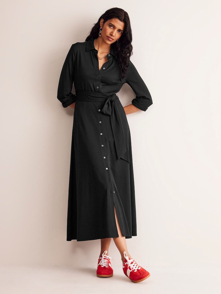 Boden Berry Black Tall Twisted Waist Jersey Dress - Image 1 of 1