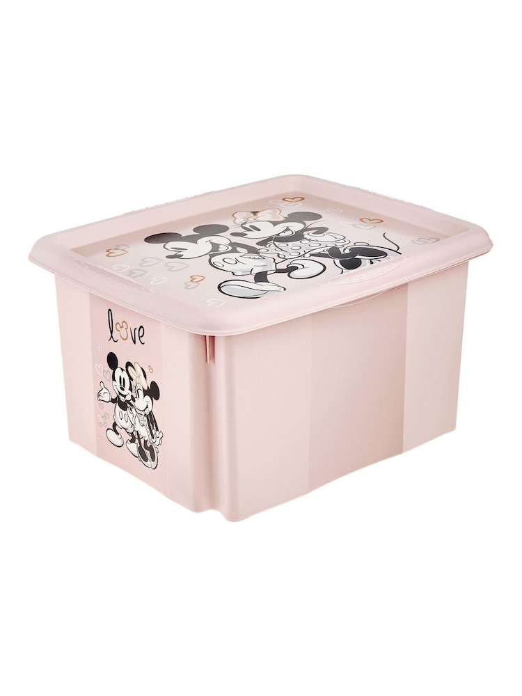 Keeper 2 Pack Nordic Pink Minnie Mouse15L Stacking Storage Box With Lid - Image 2 of 4 Keeper 2 Pack Nordic Pink Minnie Mouse15L Stacking Storage Box With Lid - Image 2 of 4