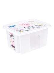 Keeeper 2 Pack Crystal Clear Peppa Pig 15L Stacking Storage Box With Lid - Image 2 of 4