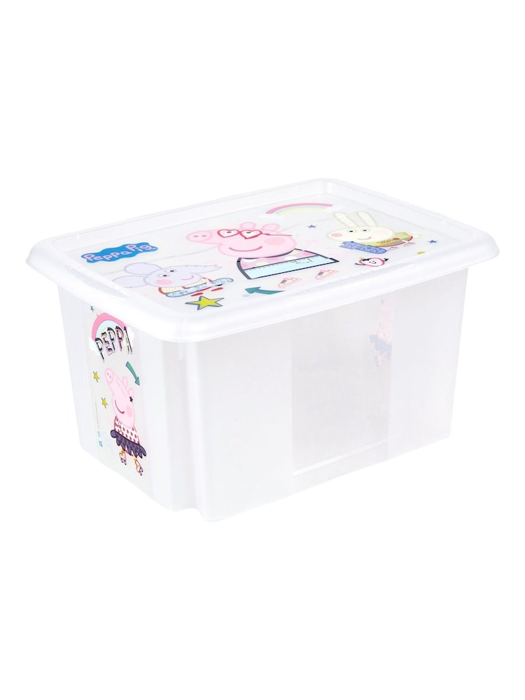 Keeeper 2 Pack Crystal Clear Peppa Pig 15L Stacking Storage Box With Lid - Image 2 of 4