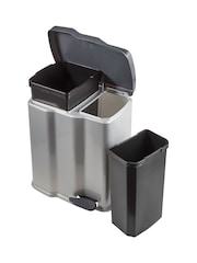 Keeper Silver and Black Gunner Dual Compartment Pedal Dustbin - Image 4 of 5