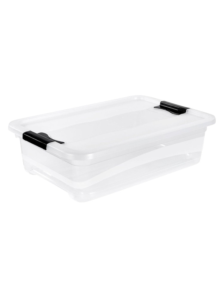 Keeper Set of 3 Crystal clear Cornelia Crystal 28L Storage Box with Locking Clips - Image 2 of 4