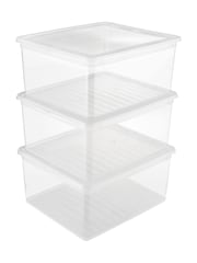 Keeper 3 Pack Crystal Transparent Bea 18L Storage Box Set With Air Control System - Image 2 of 5
