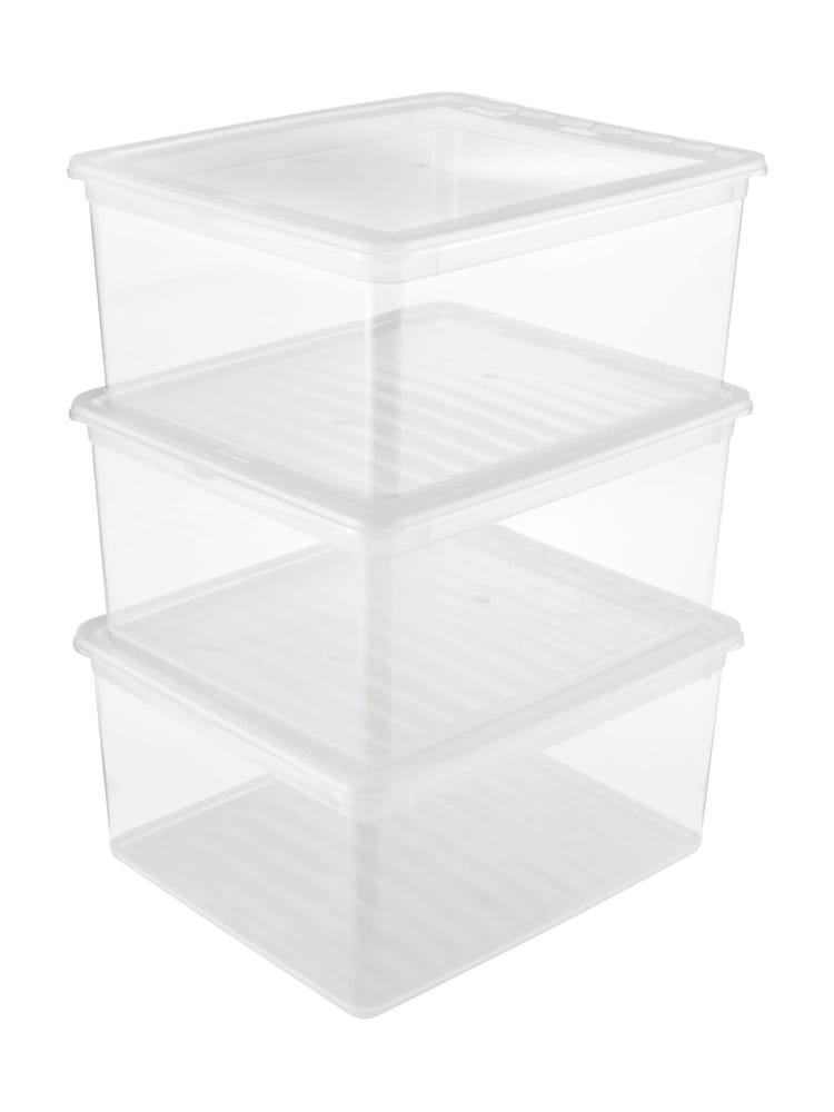 Keeper 3 Pack Crystal Transparent Bea 18L Storage Box Set With Air Control System - Image 2 of 5