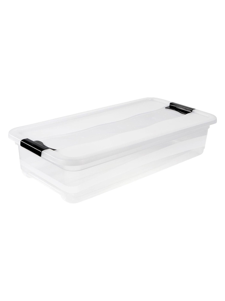 Keeper 2 Pack Crystal Clear Cornelia 33L Storage Box With Locking Clips - Image 2 of 4