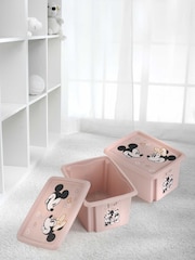 Keeper 2 Pack Pink Minnie Mouse 15L Stacking Storage Box With Lid - Image 1 of 4
