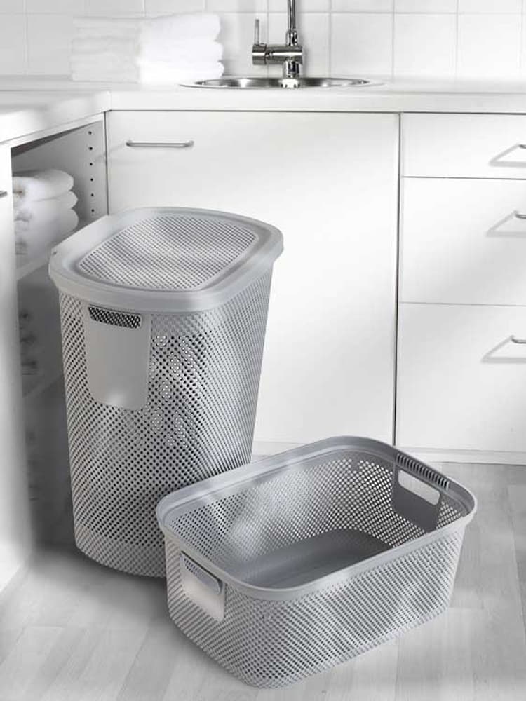 Keeper Nordic Grey Laundry Hamper & 30L Basket Set - Image 1 of 5