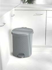 Keeper Nordic Grey Tjark Ratan Effect Pedal Dustbin 21 Litre - Image 1 of 4
