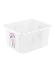 Keeper 2 Pack Crystal Clear Peppa Pig 24L Stacking Storage Box With Lid - Image 3 of 4