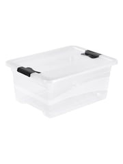 Keeper 4 Pack Crystal Clear Cornelia 12L Crystal Storage Box With Locking Clips - Image 2 of 4