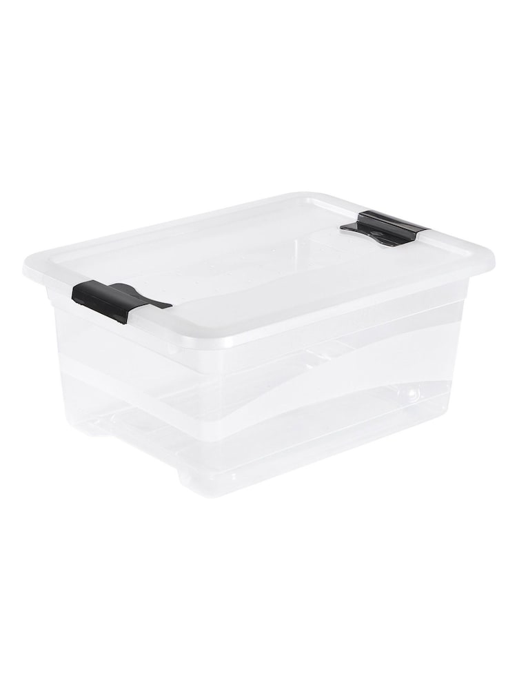 Keeper 4 Pack Crystal Clear Cornelia 12L Crystal Storage Box With Locking Clips - Image 2 of 4