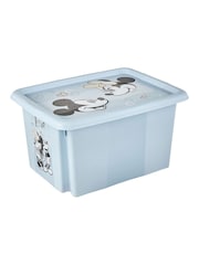 Keeper 2 Pack Nordic Blue Mickey Mouse Stacking Storage Box With Lid - Image 2 of 4