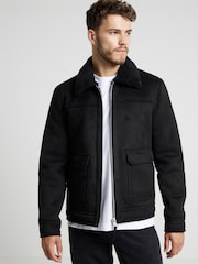 River Island Black Shearling Western Jacket - Image 1 of 4