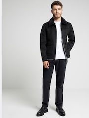 River Island Black Shearling Western Jacket - Image 2 of 4
