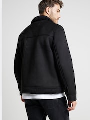 River Island Black Shearling Western Jacket - Image 3 of 4