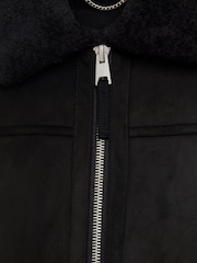 River Island Black Shearling Western Jacket - Image 4 of 4